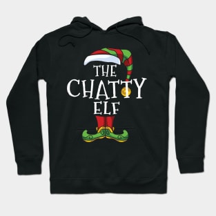 Chatty Elf Family Matching Christmas Holiday Group Gift Pajama Talkative Hoodie